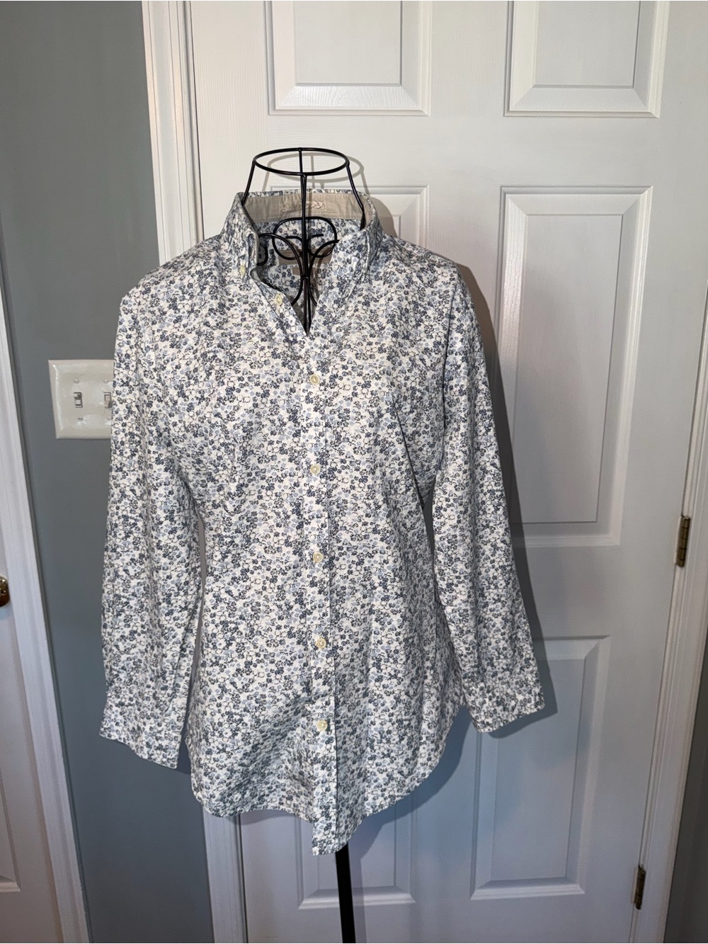 ZARA MAN Floral Ditsy Print Long Sleeve Slim Fit Button Down Shirt Small S